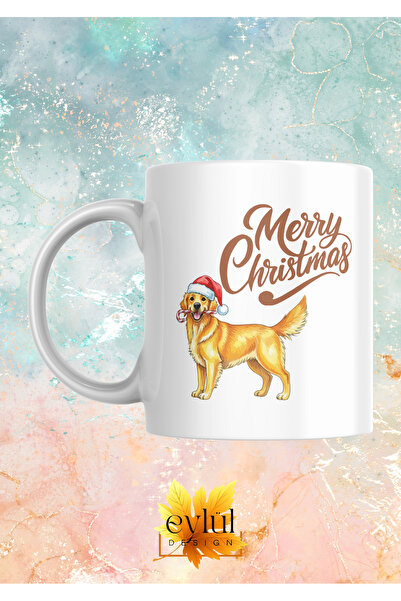Eylül Design New Year Special Design Cute Dog Merry Christmas Printed Mug Cup...
