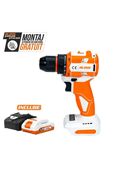 RURIS RMX1260 Power Alfa UP Cordless Drill/Driver, 20V, 2-speed, 18+1 Torque