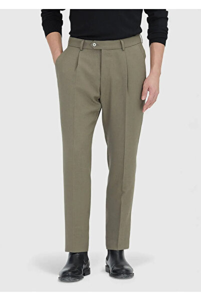 Ramsey Mink Woven Regular Fit Casual Wool Blend Trousers