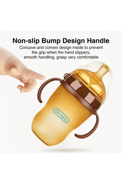 dr.Isla 250ml Baby Bottle With Handle Anti-Choking Nano Silver Antibacterial For 6+ months Baby