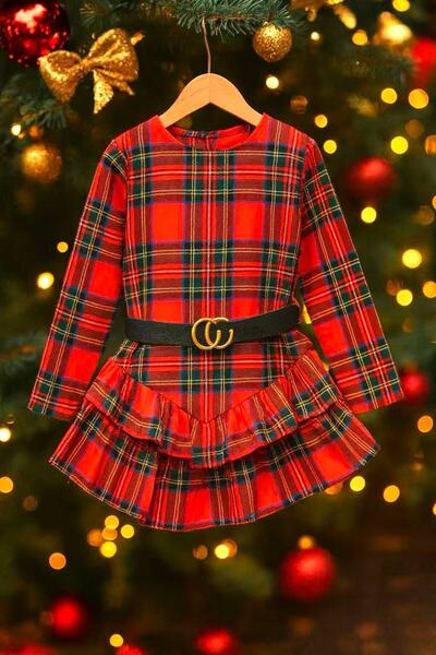SETTY KOOP Girls Christmas Plaid Dress – Woven Non-Stretch Fabric with Belt Christmas dress girls 4-14 years
