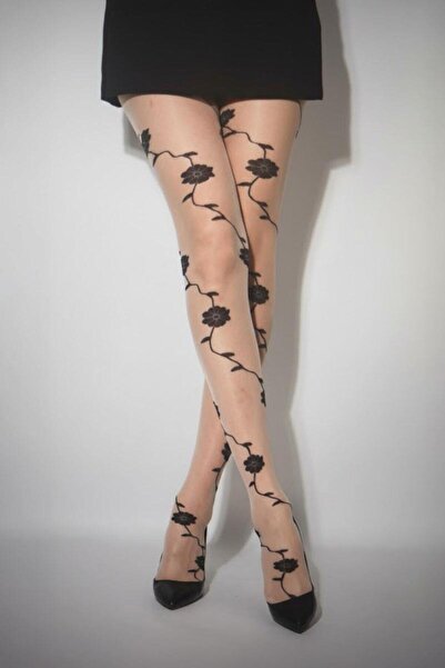 Karakedi Chiloți negri cu model floral vintage