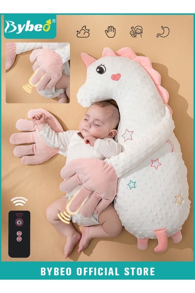 BYBEO Baby Sleep Soothing Doll with Automatic Soothing Palm, Newborn Patting Pillow, Baby Sleep Soother, B