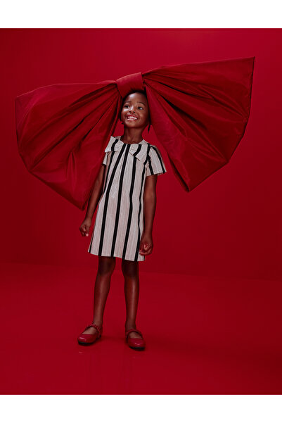 Marks & Spencer Çizgili Fiyonklu Elbise (2–10 Yaş)