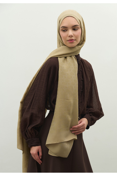 Freshscarfs Monogram Cotton Flosh Jacquard Shawl Mink