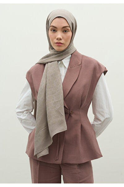 Freshscarfs Monogram Cotton Flosh Jacquard Shawl Silver