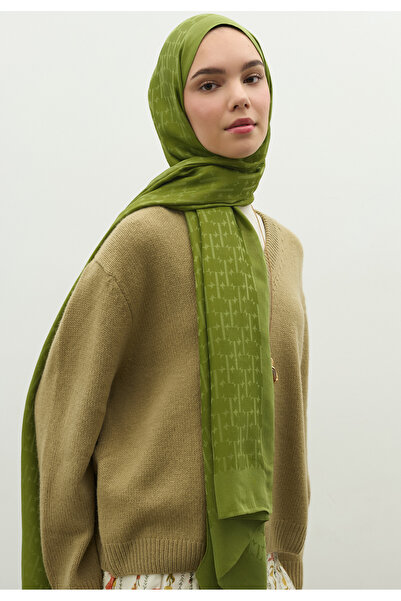 Freshscarfs Monogram Cotton Flosh Jacquard Shawl Forest