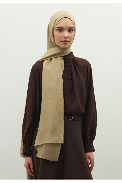 Freshscarfs Monogram Cotton Flosh Jacquard Shawl Mink