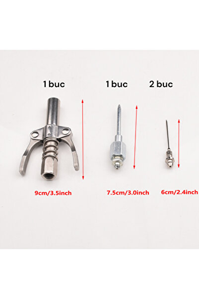 OEM Grease nipple kit with needle, nipples, head straightener, 90 degree elbow nipple adapter