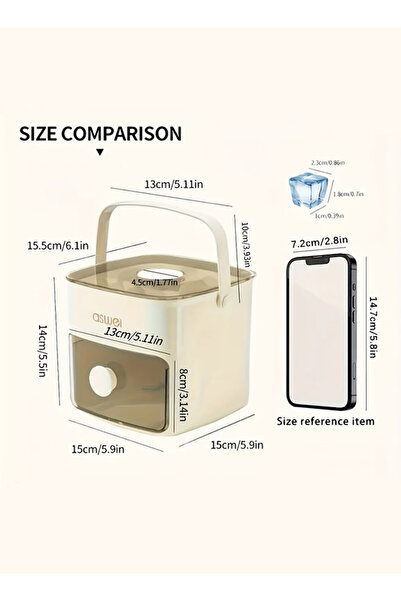 WINEENEE Double Layer 48 Grid Ice Cube Tray with Transparent Window