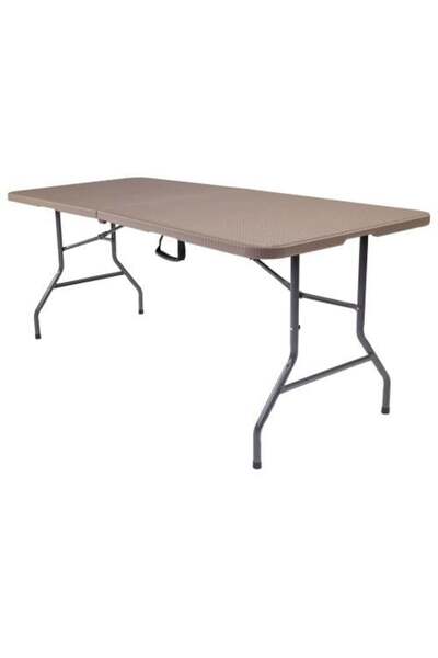 AL ELMAM ALSHAMEL TRADING COMPANY طاولة مستطيلة قابلة للطي مصنوعة من الألياف مقاس 180 سم - بني