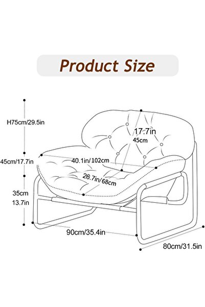 Enjoylifeme Modern Accent Chair, Comfy Living Room Chair with Metal Frame,Upholstered Armchair with Soft Cushion