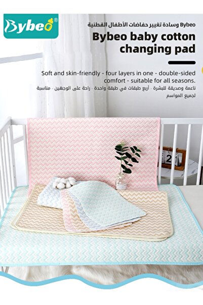 BYBEO 4 Pack Baby Washable Changing Mats, Waterproof Changing Pads, Ultra Soft Crib Mattress Sheets, Highl