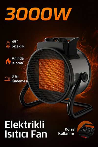 Ecuy Yüksek Güçlü Hızlı Elektrikli Isıtıcı Fan Otomatik Aşırı Isınma Koruması...