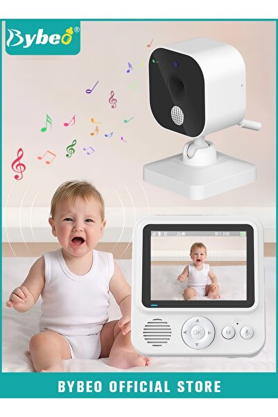 BYBEO Upgrade Baby Monitor, 2.8 Inch LCD Display Baby Camera Monitor with Camera and 2-Way Audio, Ultra-Cl
