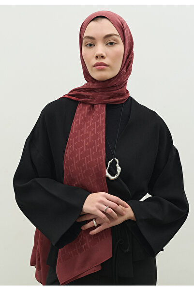 Freshscarfs Monogram Cotton Flower Jacquard Shawl Cherry Blossom