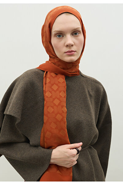 Fresh Oslo Cotton Flower Jacquard Shawl Cinnamon Shell