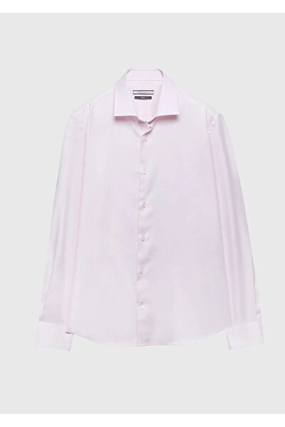 Ramsey Відкритий рожевий Regular Fit Тканий Класичний 100% бавовняний сорочка