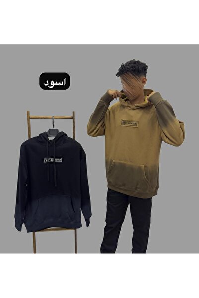 ALANAQA هودي بلوفر اوفر سايز قطن مبطن جديد بفتحة اصبع للجنسين