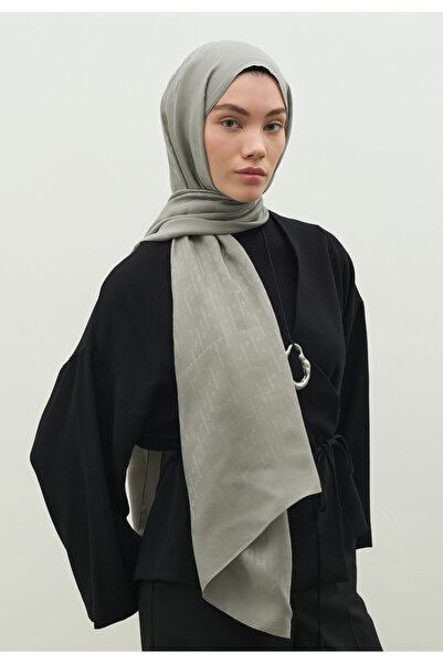 Freshscarfs Monogram Cotton Floch Jacquard Shawl Cool Grey