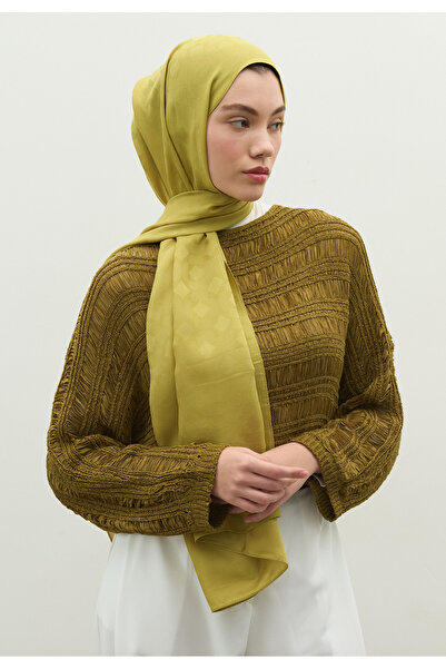Fresh Oslo Cotton Flower Jacquard Shawl Sweet Yellow