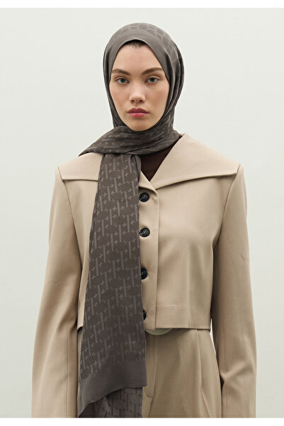 Freshscarfs Monogram Cotton Flosh Jacquard Shawl Smoke