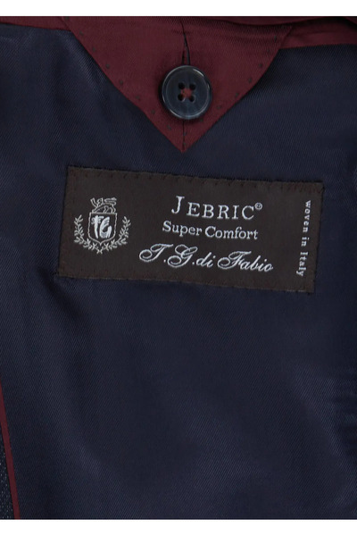 Ramsey Modern Fit Wool Blended Suit with Navy Blue Print