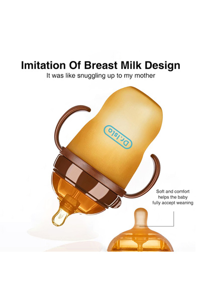 dr.Isla 250ml Baby Bottle With Handle Anti-Choking Nano Silver Antibacterial For 6+ months Baby