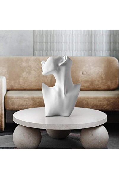 Generic Abstract Minimalist Resin Jewelry Display Sculpture ( White)