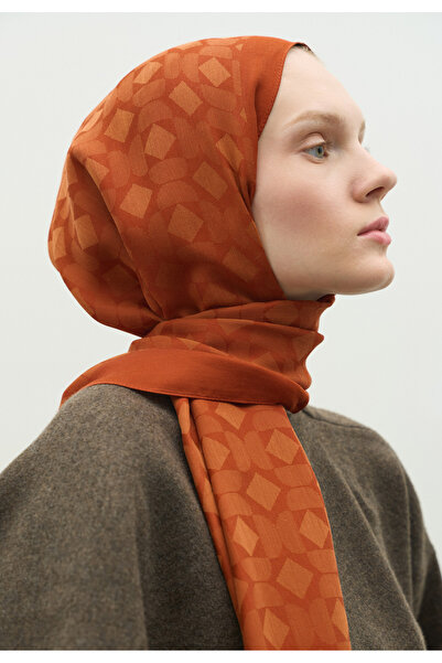Fresh Oslo Cotton Flower Jacquard Shawl Cinnamon Shell