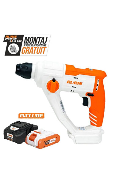 RURIS Ciocan rotopercutor fără fir RMX1210 Power Alfa UP, 20V, SDS Plus, 1.5 ...