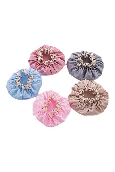 Generic 5-Piece Double Layer Shower Cap Set, Multicolour, One Size