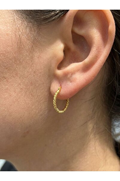 kuyumcu nurettin 2 gr (GRAM) Tam tur Dorika Toplu Küpe 14 Ayar Altın 20 mm