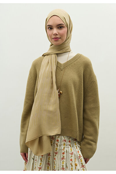 Freshscarfs Nara Cotton Flower Jacquard Shawl Mink