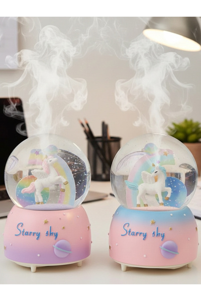 moryconcept Unicorn Temalı Işıklı Müzikli Püskürtmeli Büyük Boy Kar Küresi – ...