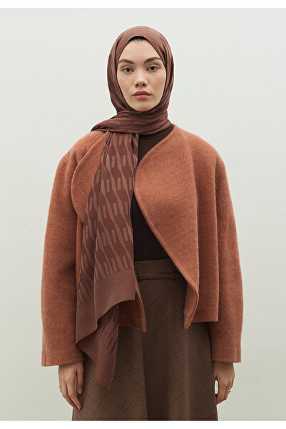 Freshscarfs Nara Cotton Floş Jacquard Shawl Cocoa