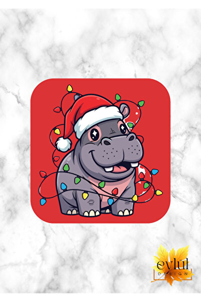 Eylül Design New Year Themed Fun Special Design Printed Mdf Square Coaster New Year Gift