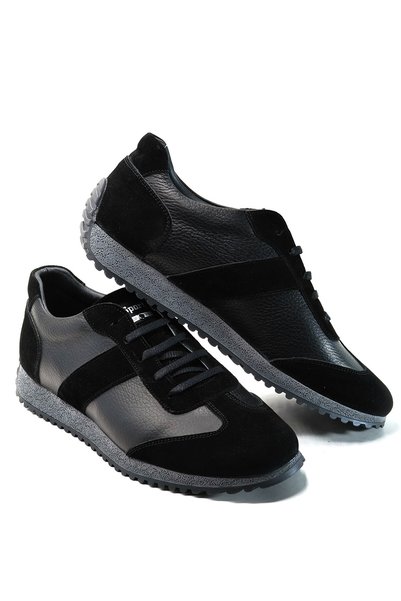 Yeşildaş Men's 100% Genuine Leather Rubber Sole Lace-Up Sports Shoes