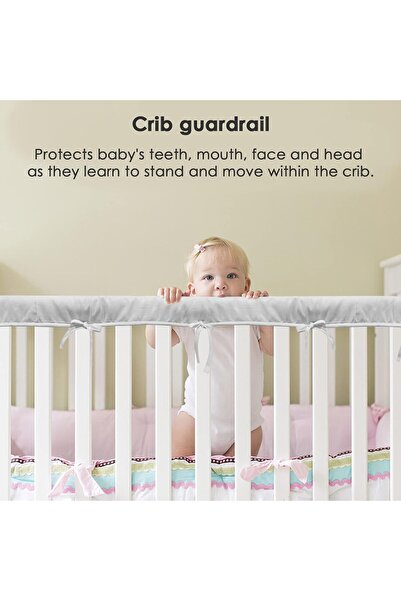 DERCLIVE 3pcs/set Crib Rail Cover Teething Guard Baby Chewing Bite Guard Soft Crib Rail Wrap Bumper