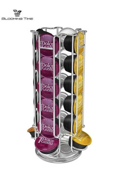 BLOOMING TIME رف تخزين كبسولات القهوة يتسع لـ 24 كبسولة قهوة