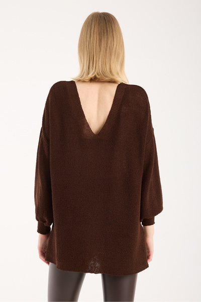 sumoda Yumoş Rope Oversized Women's Sweater Wide Collar