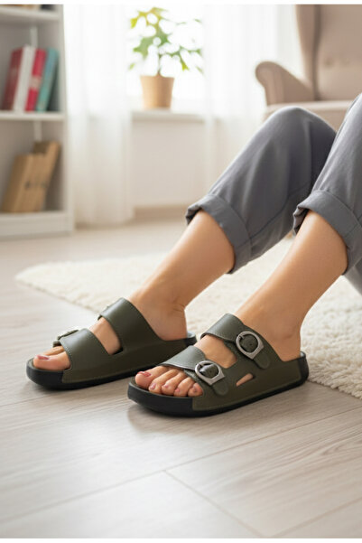Hızlı Al Orthopedic Sole Stylish Slippers with Adjustable Buckle and Sewing (Big Size, Prefer Number 1 for Smaller Size)