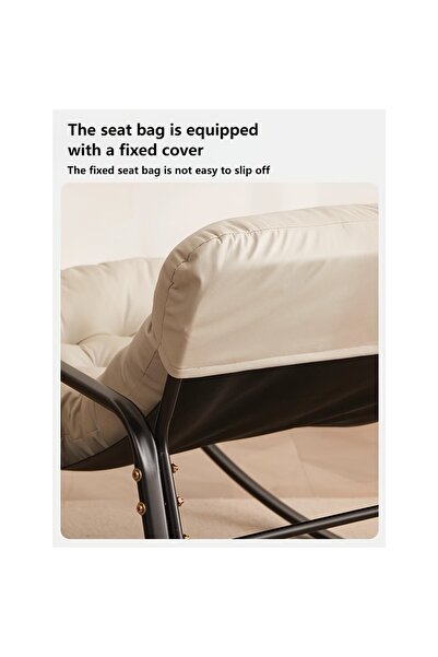 Roam shop Rocking Chair,Thicken Upholstered Rocking Armchair with Side Pocket and Metal Base,Rocking Chair