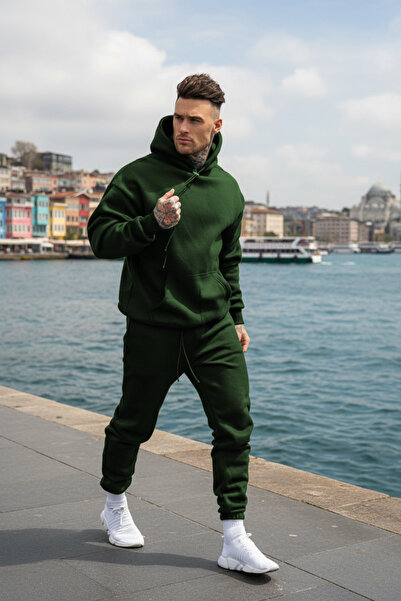 BayBayan Men's Hooded Winter Tracksuit with Elasticated Cuffs Comfortable Fit...