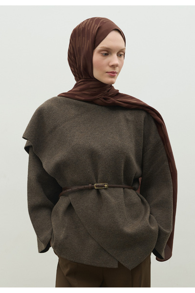 Freshscarfs Nara Cotton Flower Jacquard Shawl Tree Bark