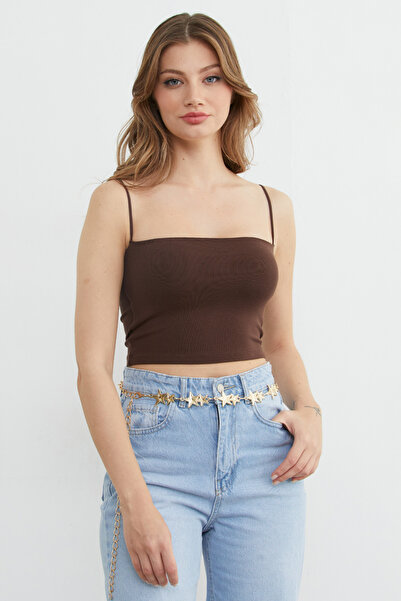 Fulla Moda Βασικό Bustier με Σχοινένιους Ιμάντες