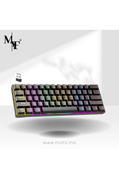 M.A&F's M.A&F Wireless Tri-Mode 61-Key RGB Backlit Brown Switch Mechanical Keyboard
