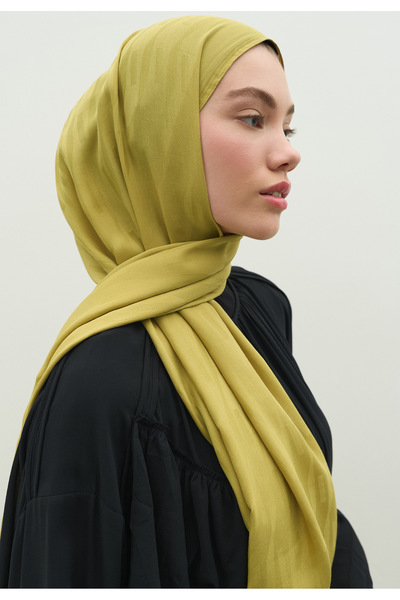 Freshscarfs Nara Cotton Flower Jacquard Shawl Sweet Yellow