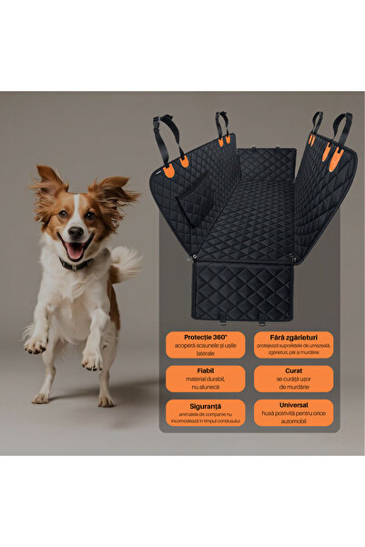 ummo Husa auto de protectie, transport animale, universal, impermeabil, antialunecare, 147x137cm, negru
