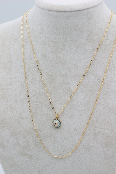 VİP SERİSİ STİL İNCİSİ/VİP SERİSİ NAZAR BONCUKLU ZİRKON TAŞLI KOLYE